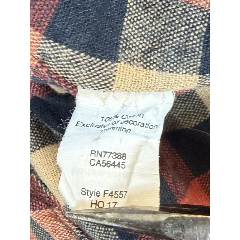J Crew Cotton Twill L/S Button Shirt Red/Blue Plaid Suede Elbows Men’s XL